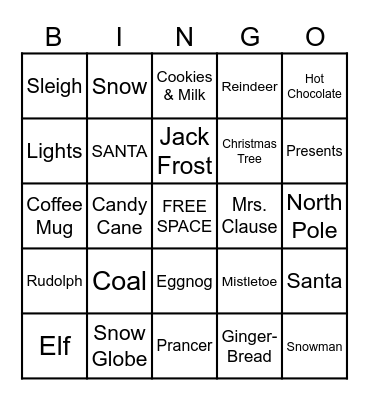 Wolfpack Winter Games Bingo Card