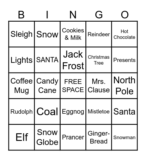 Wolfpack Winter Games Bingo Card