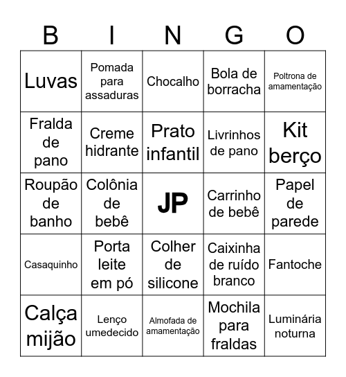 Bingo do JP Bingo Card