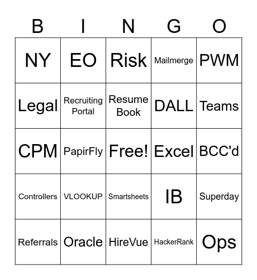 AMS Meeting- GS Campus BINGO Card