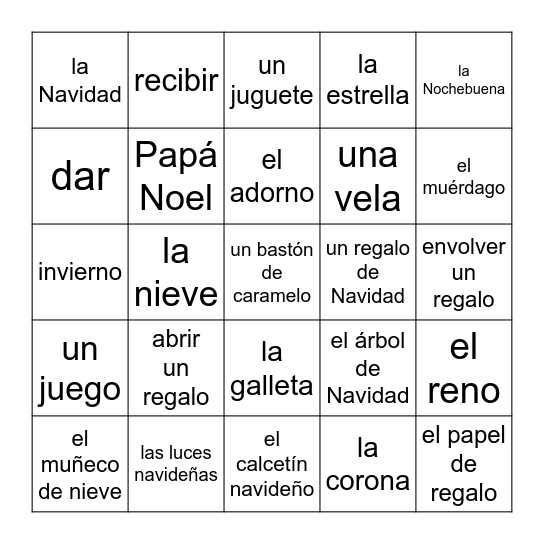 La Navidad Bingo Card