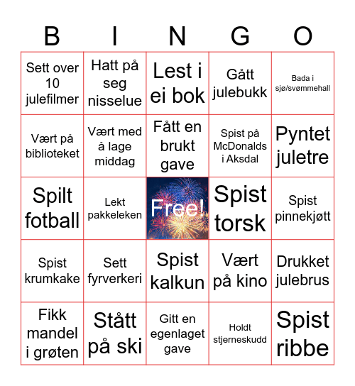 Juleferiebingo - Finn noen som har ... Bingo Card