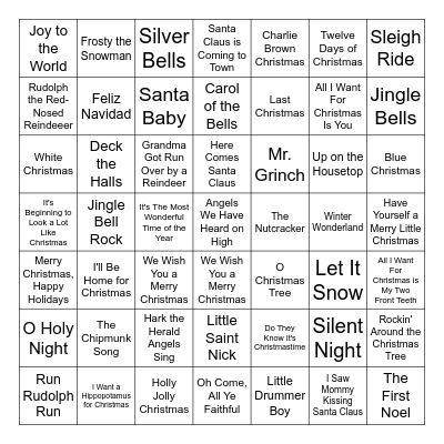 Christmas Mega Bingo Card