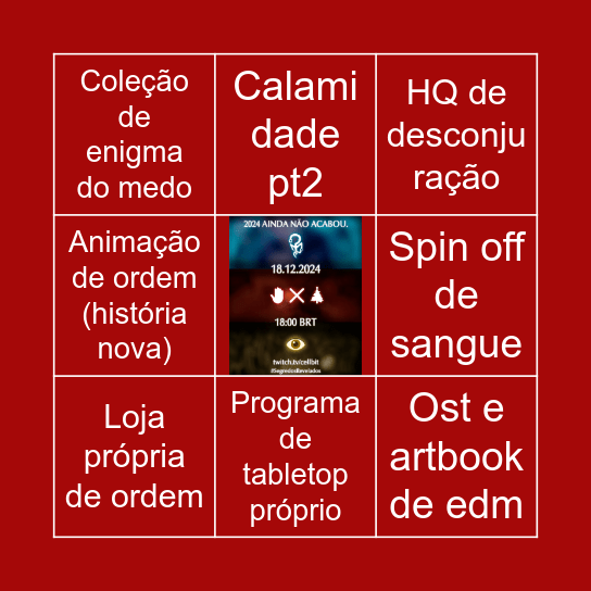 Bingo Segredos Revelados 2024 Bingo Card