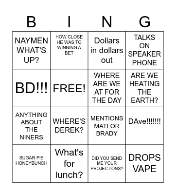 CHADISM BINGO PART 2 Bingo Card