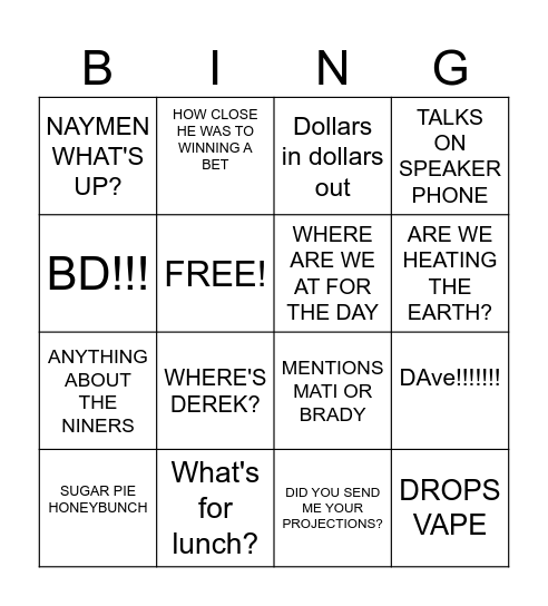 CHADISM BINGO PART 2 Bingo Card