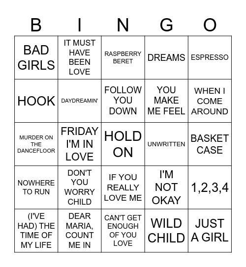 The Bartender's Goodbye Bingo Card