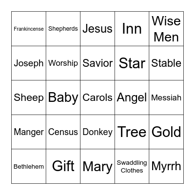 Christmas Bingo Card