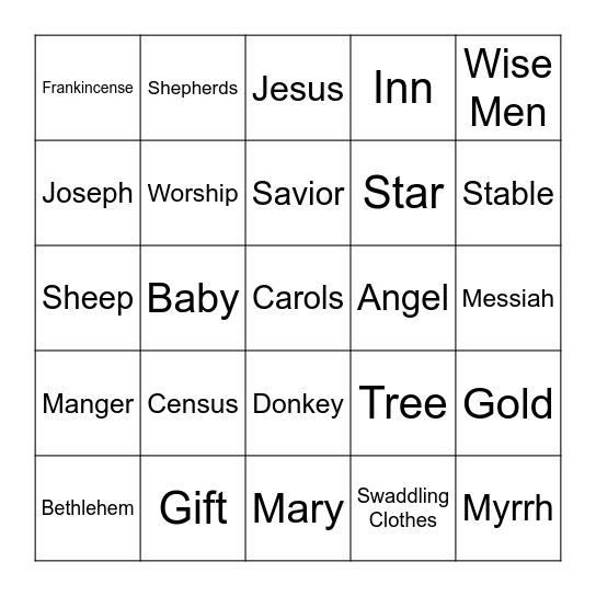 Christmas Bingo Card