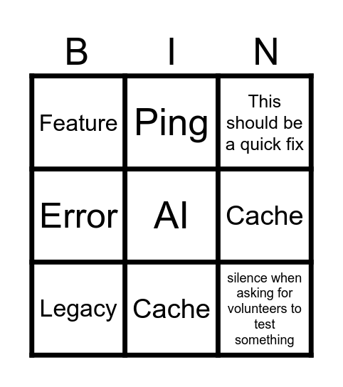 Tech BINGO Card