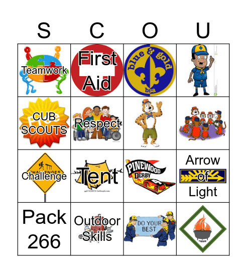 Cub  Scout Bingo Card