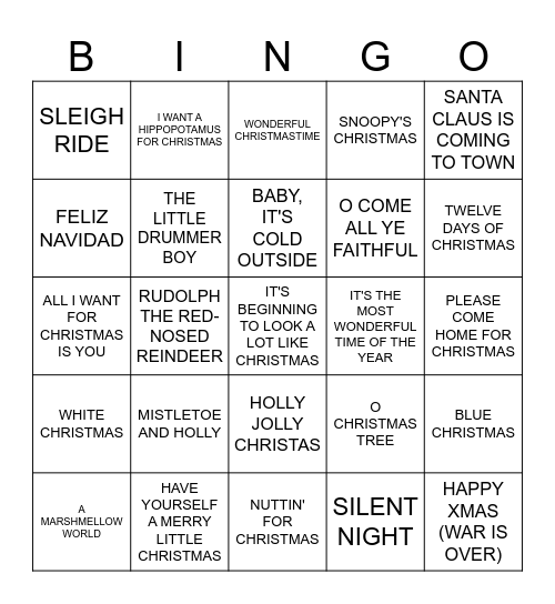 CHRISTMAS BINGO 2024 Bingo Card