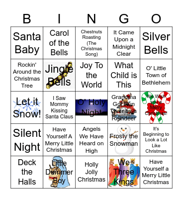 Christmas Carols/Songs Bingo Card