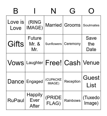 Wedding Bingo Mr.Mr Bingo Card