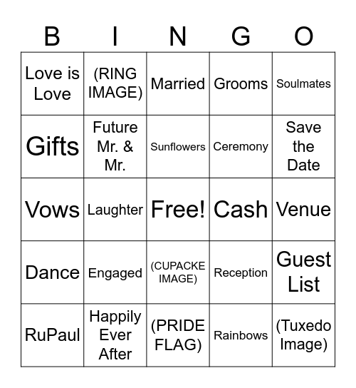 Wedding Bingo Mr.Mr Bingo Card