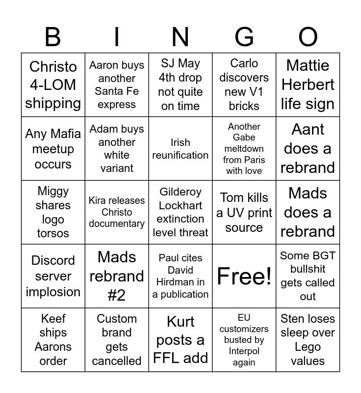 2025 Community Bingo Card