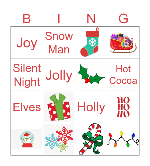 Holiday BONGO Bingo Card