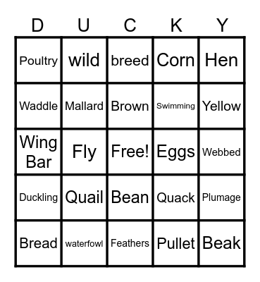 Rubber Ducky BINGO Card