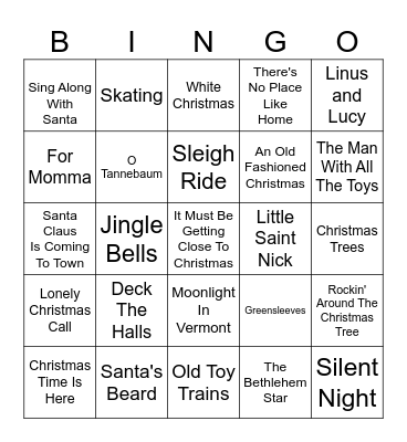 Vinyl Bingo - Holiday Edition Bingo Card