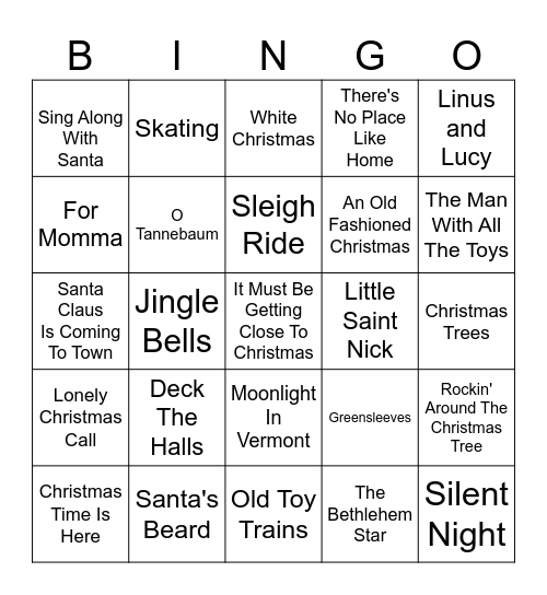 Vinyl Bingo - Holiday Edition Bingo Card