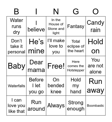 Top Songs of 1995 Bingo Card