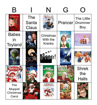 Christmas Movies Bingo Card