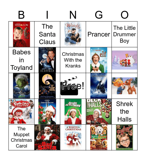 Christmas Movies Bingo Card