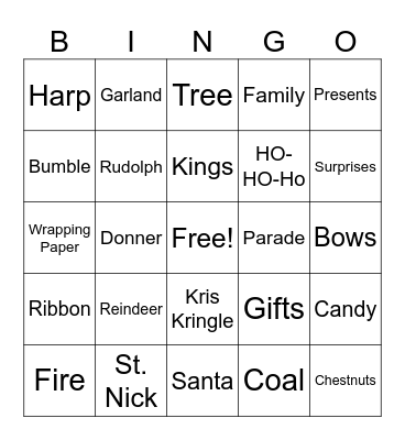 Christmas Bingo Card