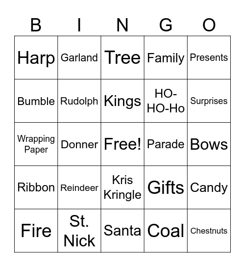 Christmas Bingo Card
