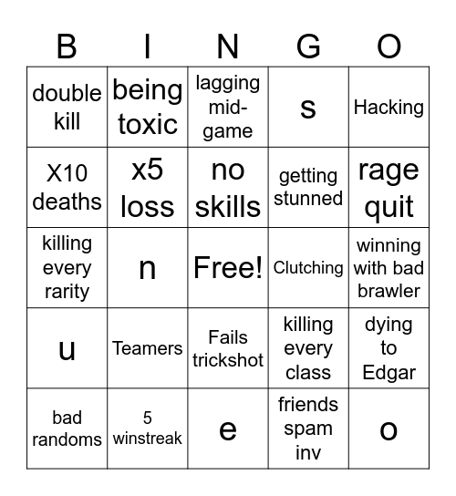 brawl stars BINGO Card