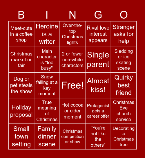 Hallmark Bingo Card