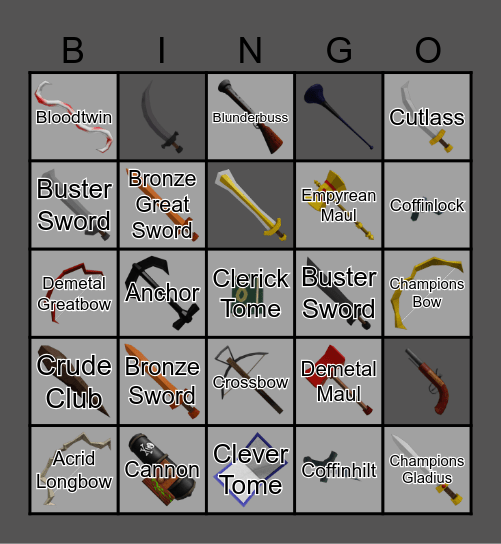 PILGRAMMED BINGO Card