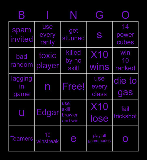 BS Bingo Card