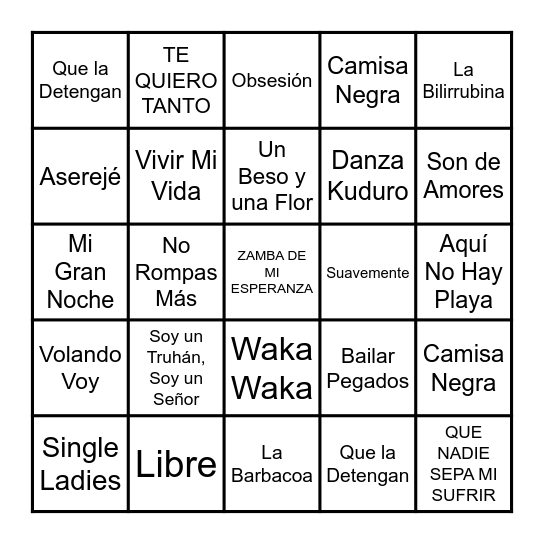 BINGO MUSICAL Bingo Card