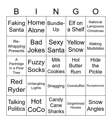 Christmas Traditions Bingo Card