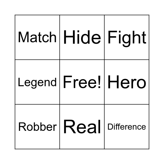Unit 8 - The Real Robin Hood Bingo Card