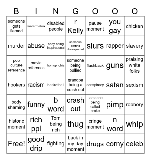 boondocks bingo Card