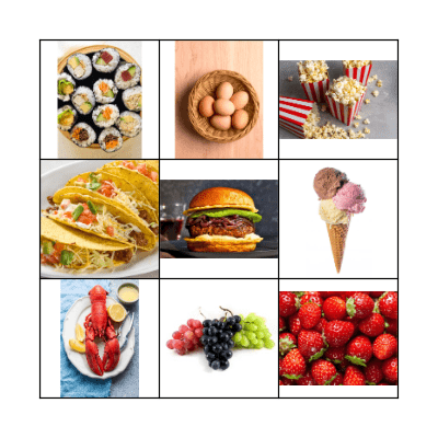 FOODS Bingo Card