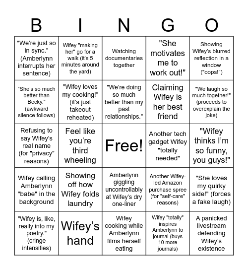 Ambie - Wifey Era Bingo Card