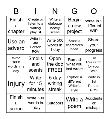 Celebrate Year of the Snake Writer Bingo Card