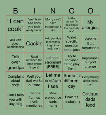 Fluffy Bingo Card