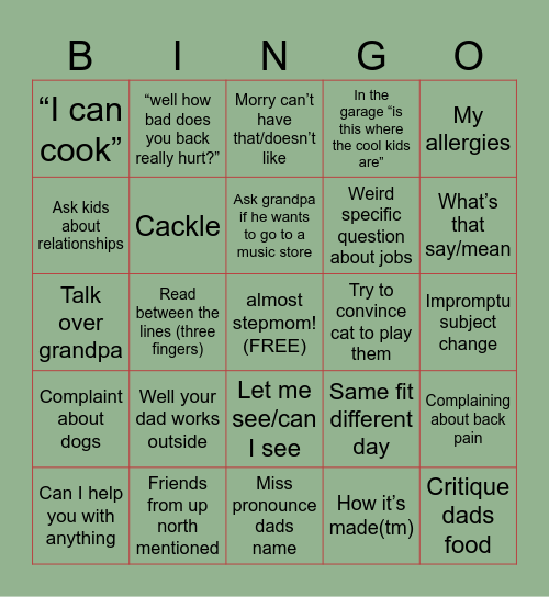 Fluffy Bingo Card