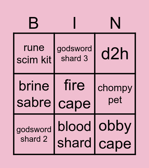 example 3x3 bingo Card