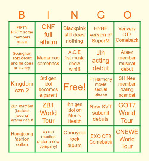 Smile's 2025 Bingo! Bingo Card