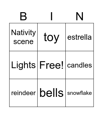 Christmas Bingo Card