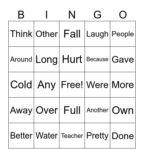 Bingo Card
