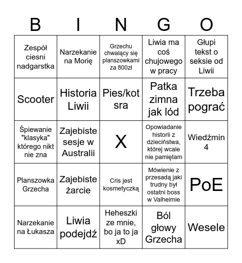 Sylwester Bingo Card