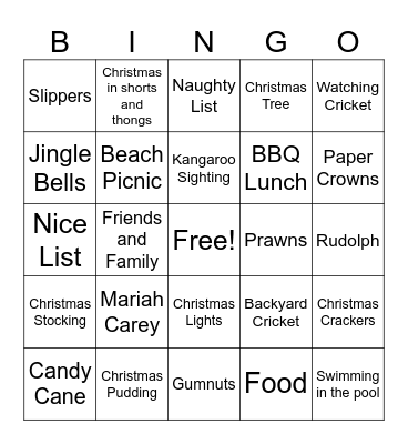 Christmas Bingo Card