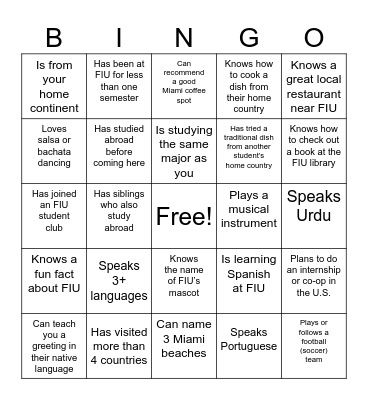Find Someone Who Bingo Card