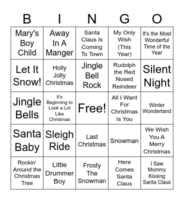 Christmas Bingo Card